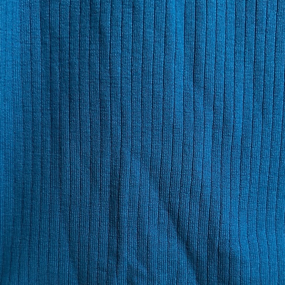 Talbots Merino Wool Square Neck Ribbed Sweater Vibrant Blue Puff Sleeve Cozy 2X - Picture 3 of 9